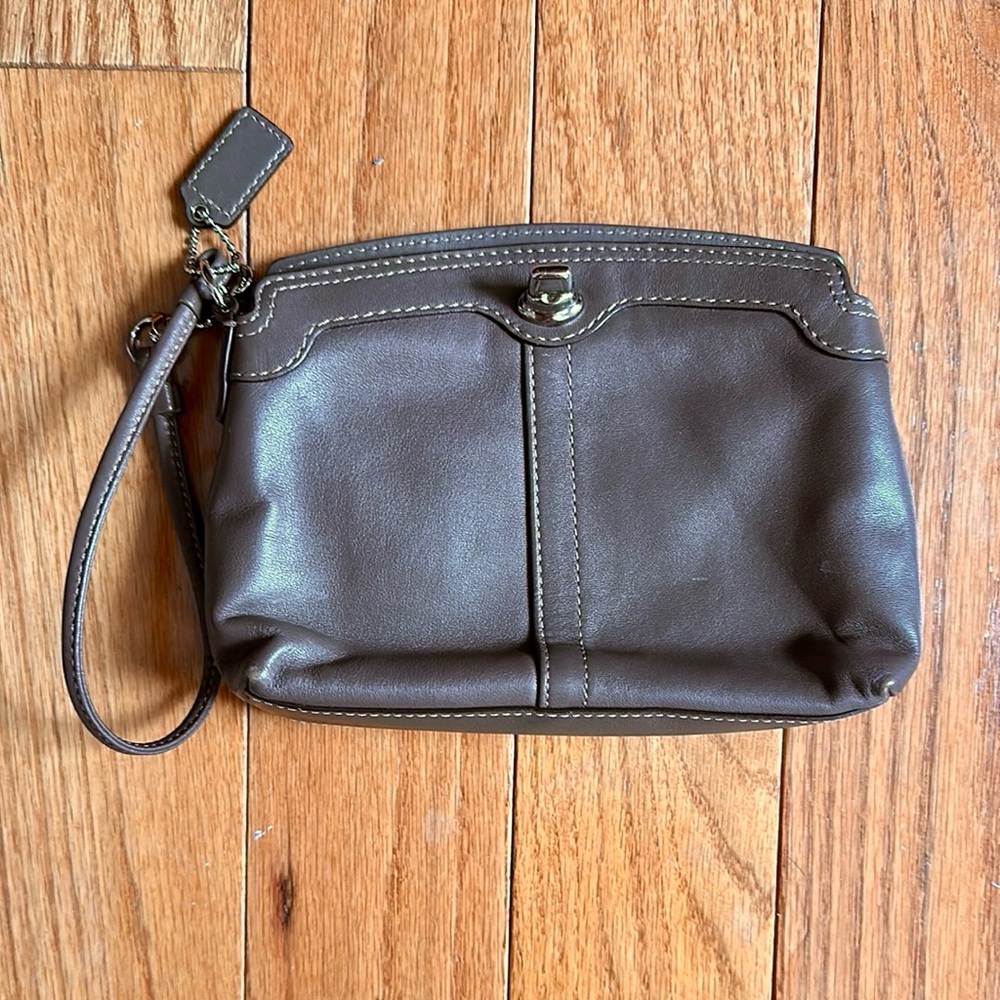 Coach Brown Leather Wristlet